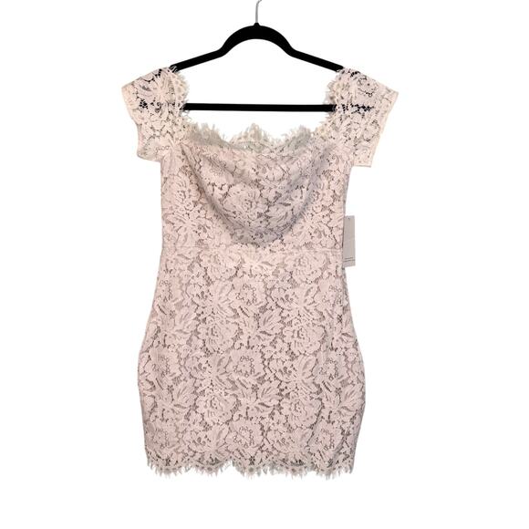 Tobi Mini Floral Lace Dress M White Off Shoulder Bodycon Cocktail Party Prom NWT - Picture 12 of 12